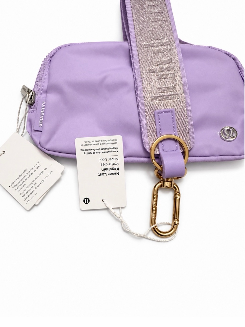 Lululemon Lavender Crossbody Bag & Never Lost Keychain Set New With Tags